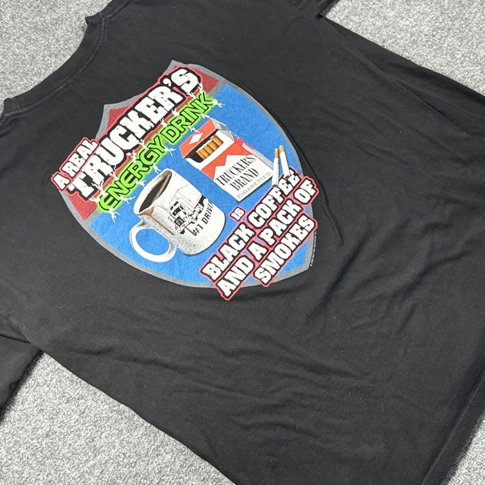 Big Rig Outfitters Men XXL Black Tshirt Real Truckers Energy Drink Work Driving‎